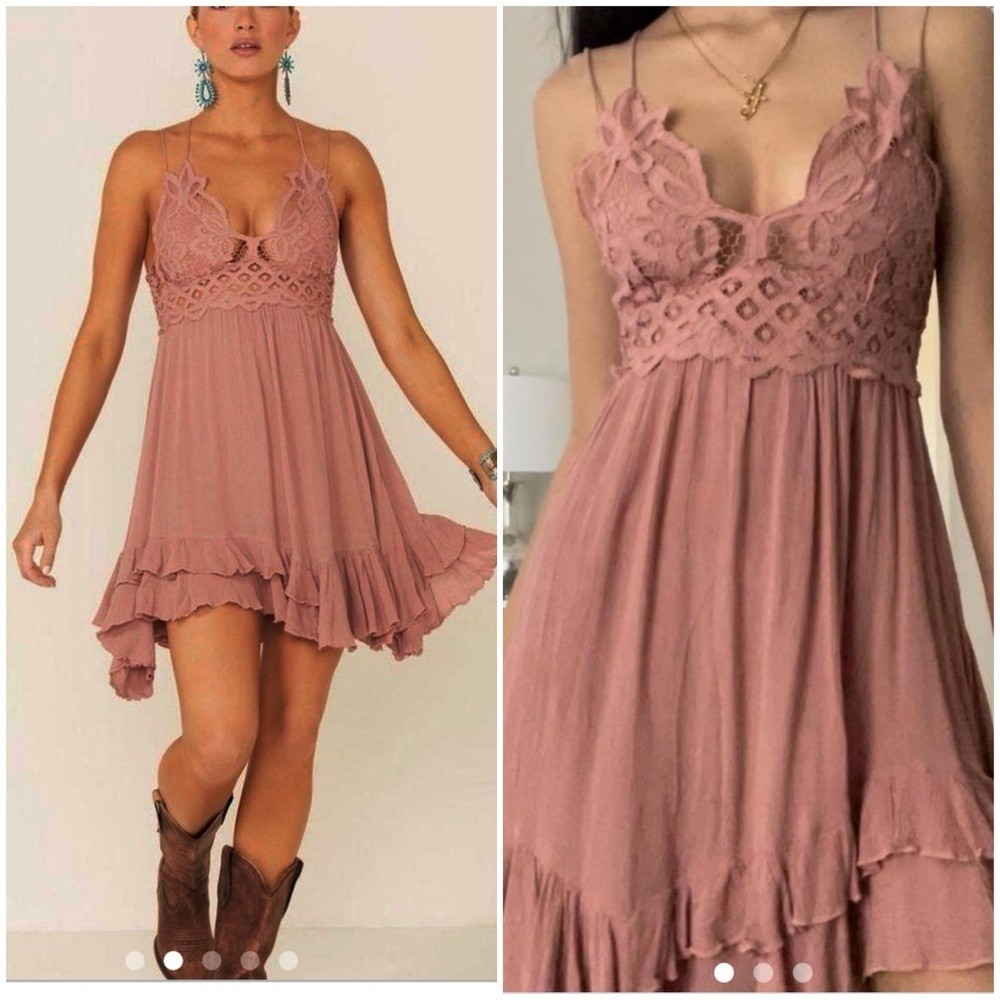 Not made any longer NWT FREE PEOPLE Lace Dress in Mauve (my understanding)p